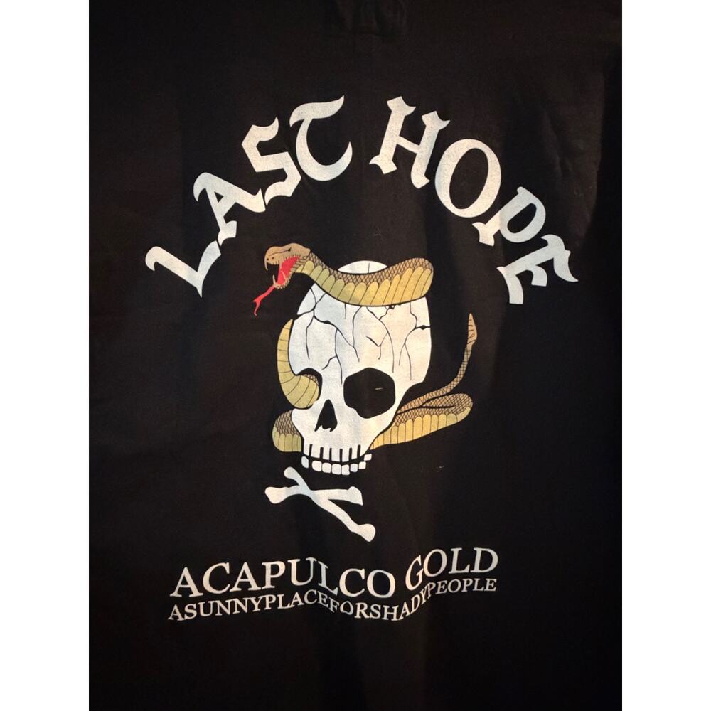 Acapulco Gold LAST HOPE Snake Skull Bones Black Longleeve Shirt Men LARGE NWOT - Picture 7 of 7